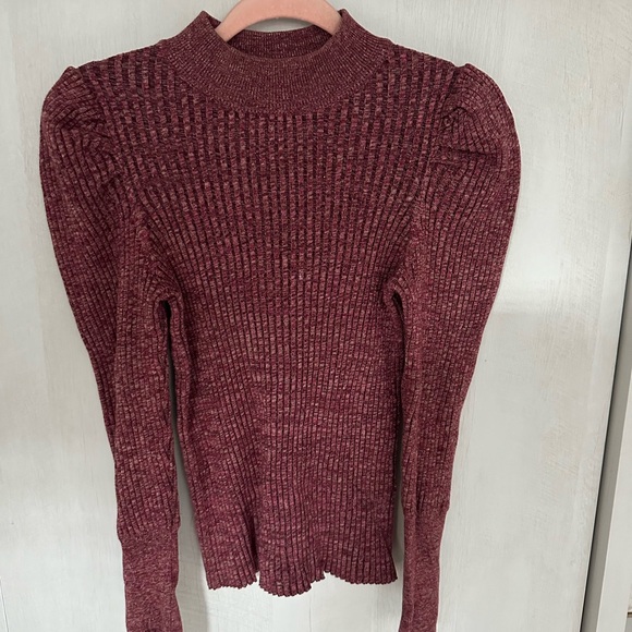 Women's High Neck Pullover Sweater - Who What Wear Wine Red - Picture 4 of 7